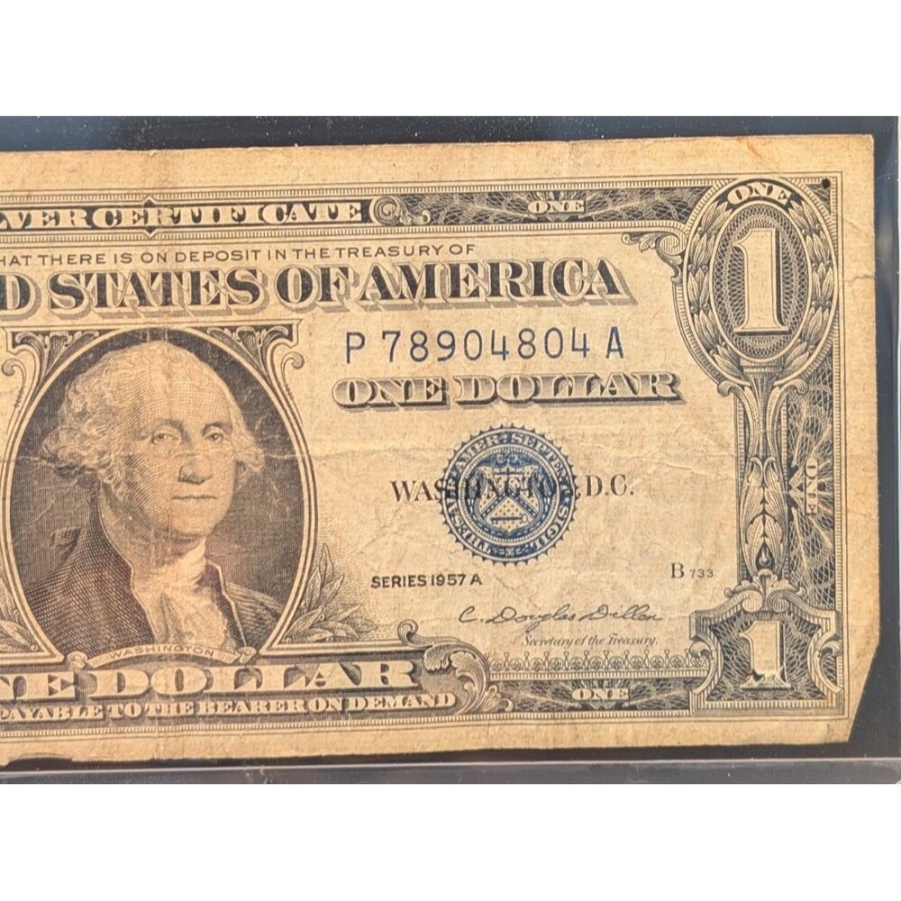 1957A $1 Silver Certificate • Blue Seal • Circulated Note in Holder - Picture 3 of 6